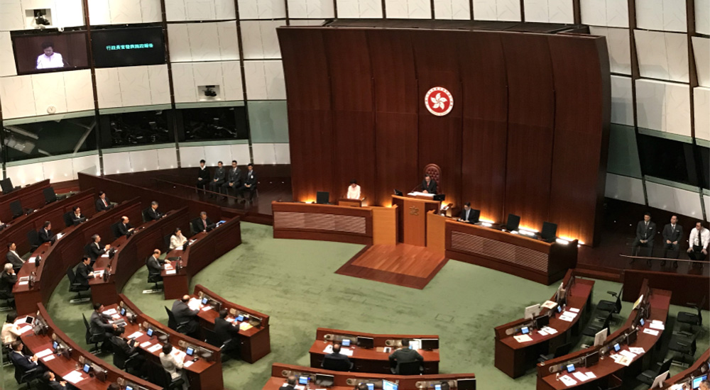 香港特区行政长官林郑月娥发表2018年施政报告。(摄影:沈婧婕)