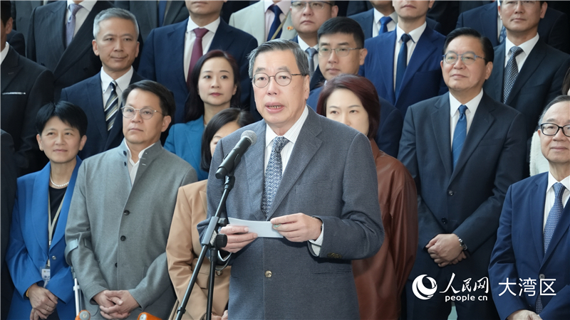 图2.香港特区第七届立法会主席梁君彦现场发言。人民网 严小晶摄