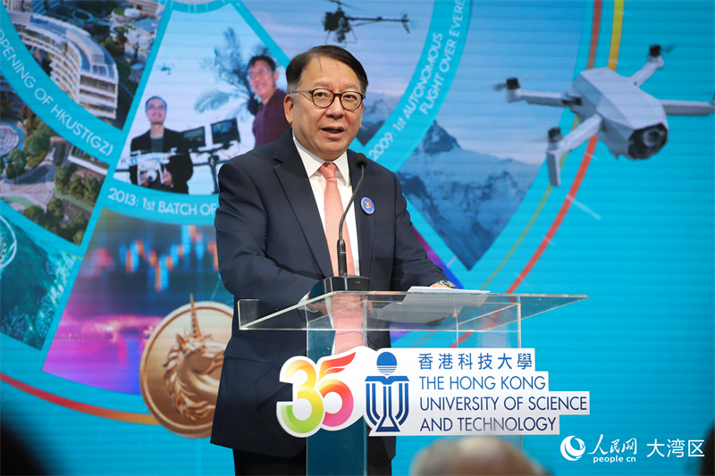 香港特区政府政务司司长陈国基致辞。人民网 吴宇扬扬摄