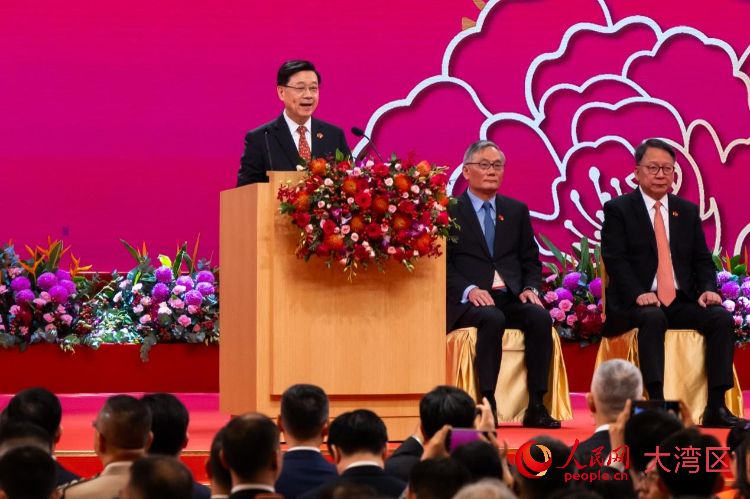 香港特区行政长官李家超致辞。人民网 韩宇轩摄