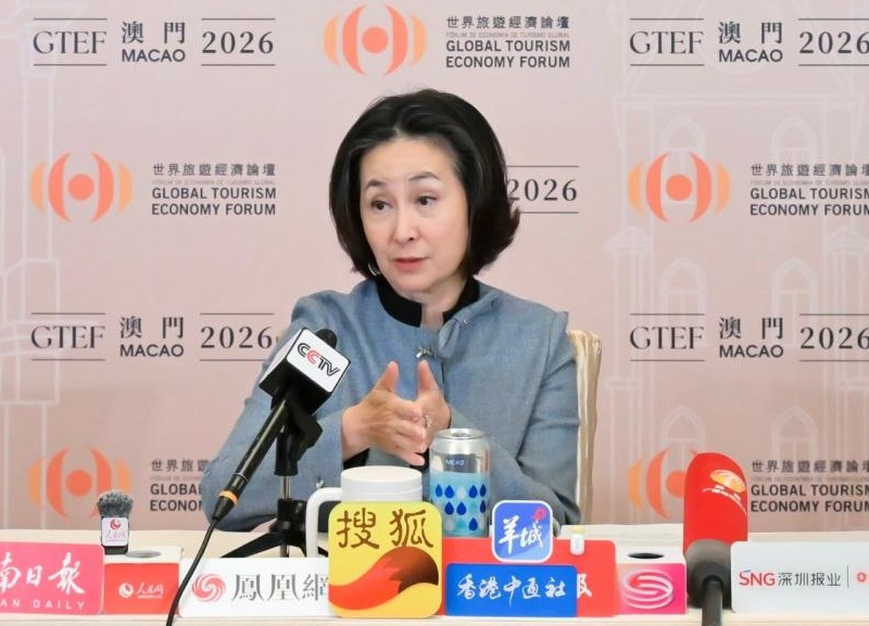 图.何超琼在澳门接受媒体采访。主办方供图