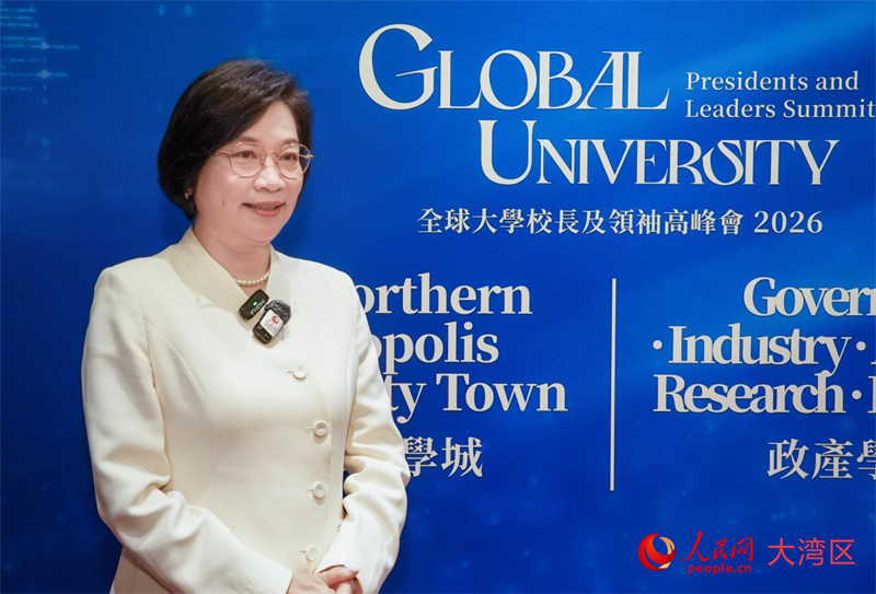 香港对外交流友好协会创会主席、香港特区立法会议员梁美芬接受人民网采访。人民网 吴宇扬扬摄