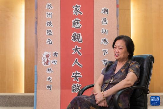 　　6月8日，香港潮州商会会长高佩璇接受采访。新华社记者 朱炜 摄